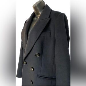 London Fog NAVY Double Breasted Wool Coat, L Winter Sale